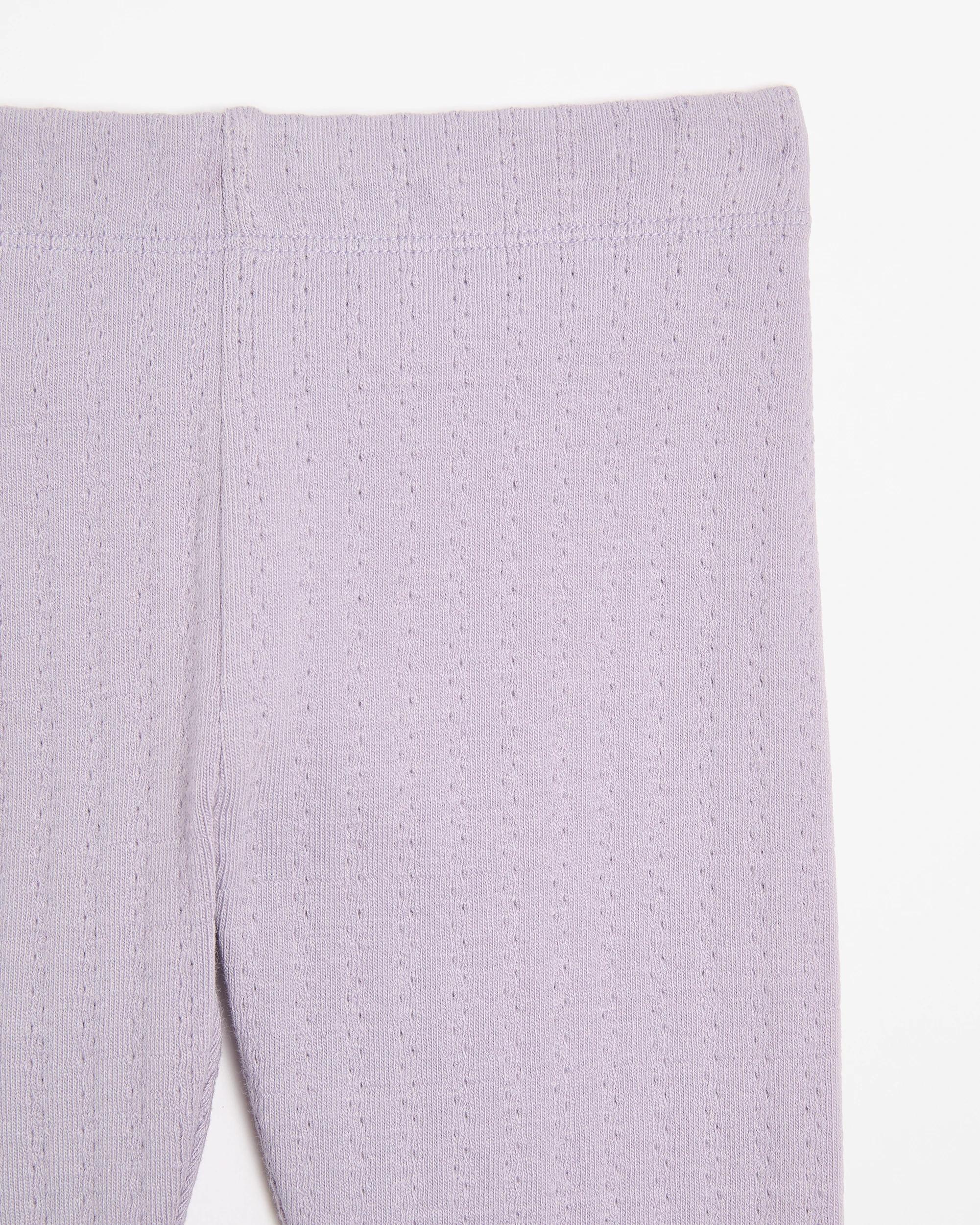 2 Target Kids Australian Cotton Pointelle Rib Leggings, Girls Size 5 — Palm Tile (multi) PURPLE, 2 of 3
