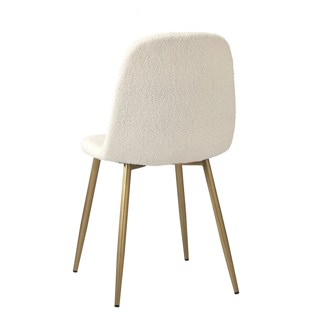 10 Oikiture 2x Dining Chairs Kitchen Accent Chair Lounge Sherpa Gold Metal Legs
 - White, 10 of 10