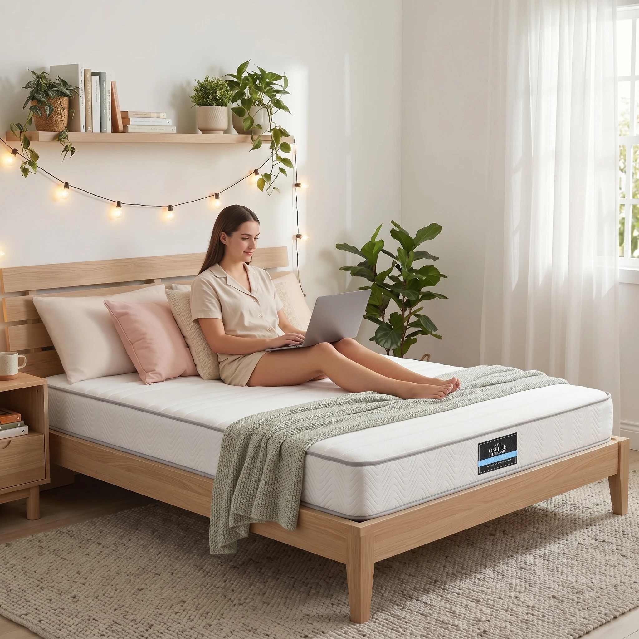 5 Giselle Bedding Mattress 20cm with Reinforced Edge Support Egg-Crate - Double Bed - White, 5 of 7