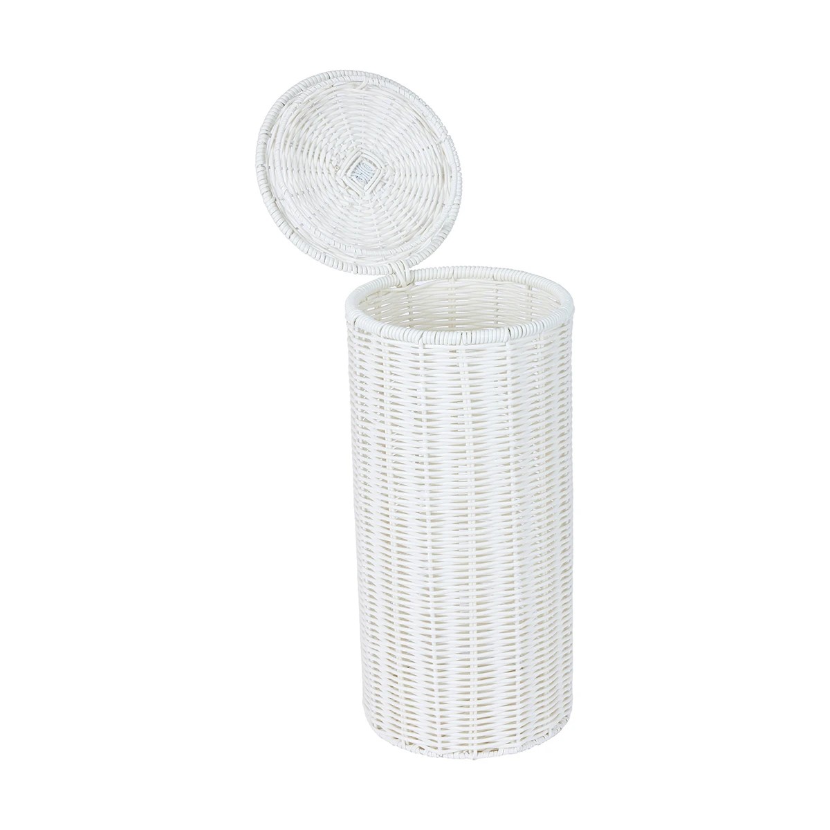 3 White Rattan Look Toilet Roll Holder, 3 of 8