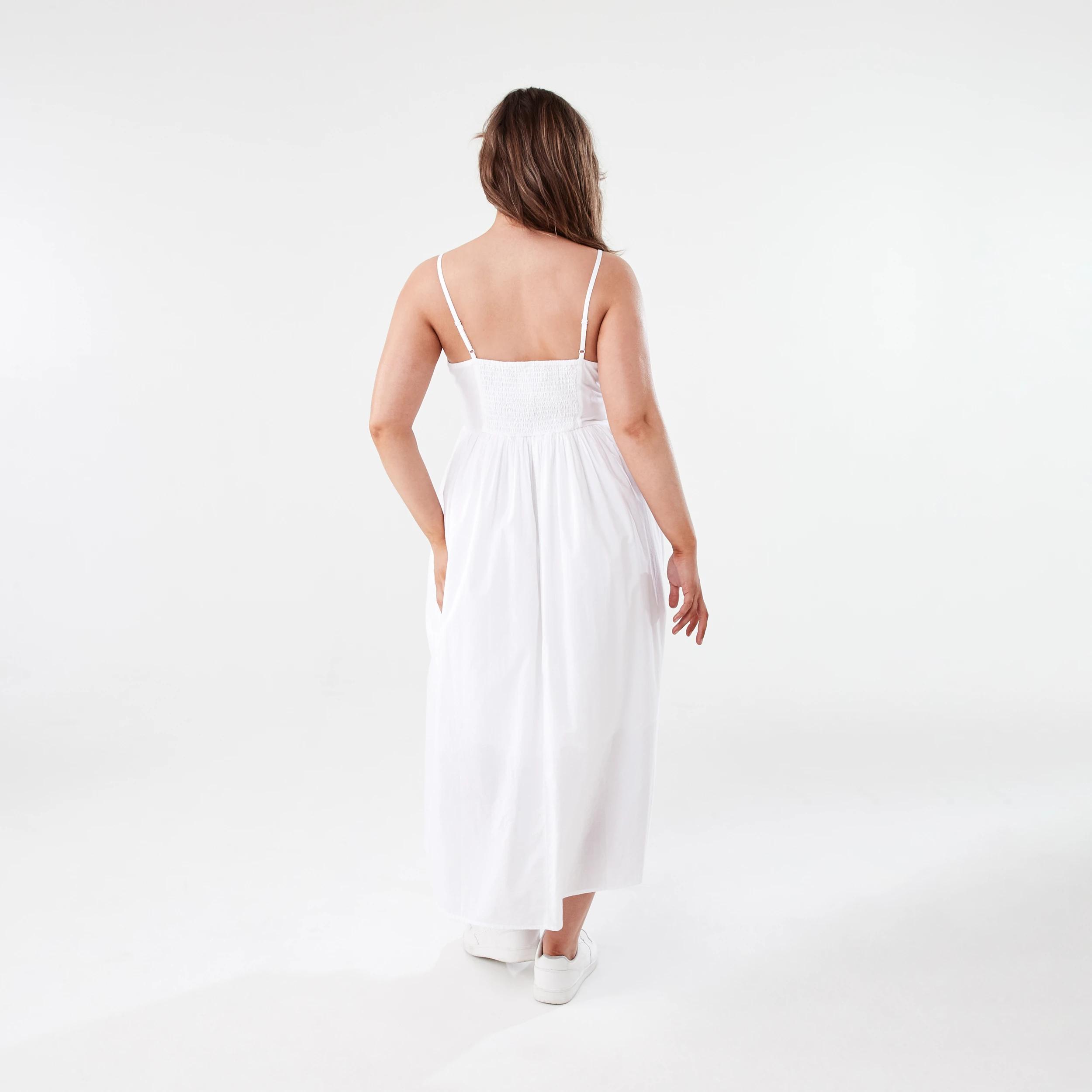 3 Sleeveless Broderie Midi Dress White, 3 of 7