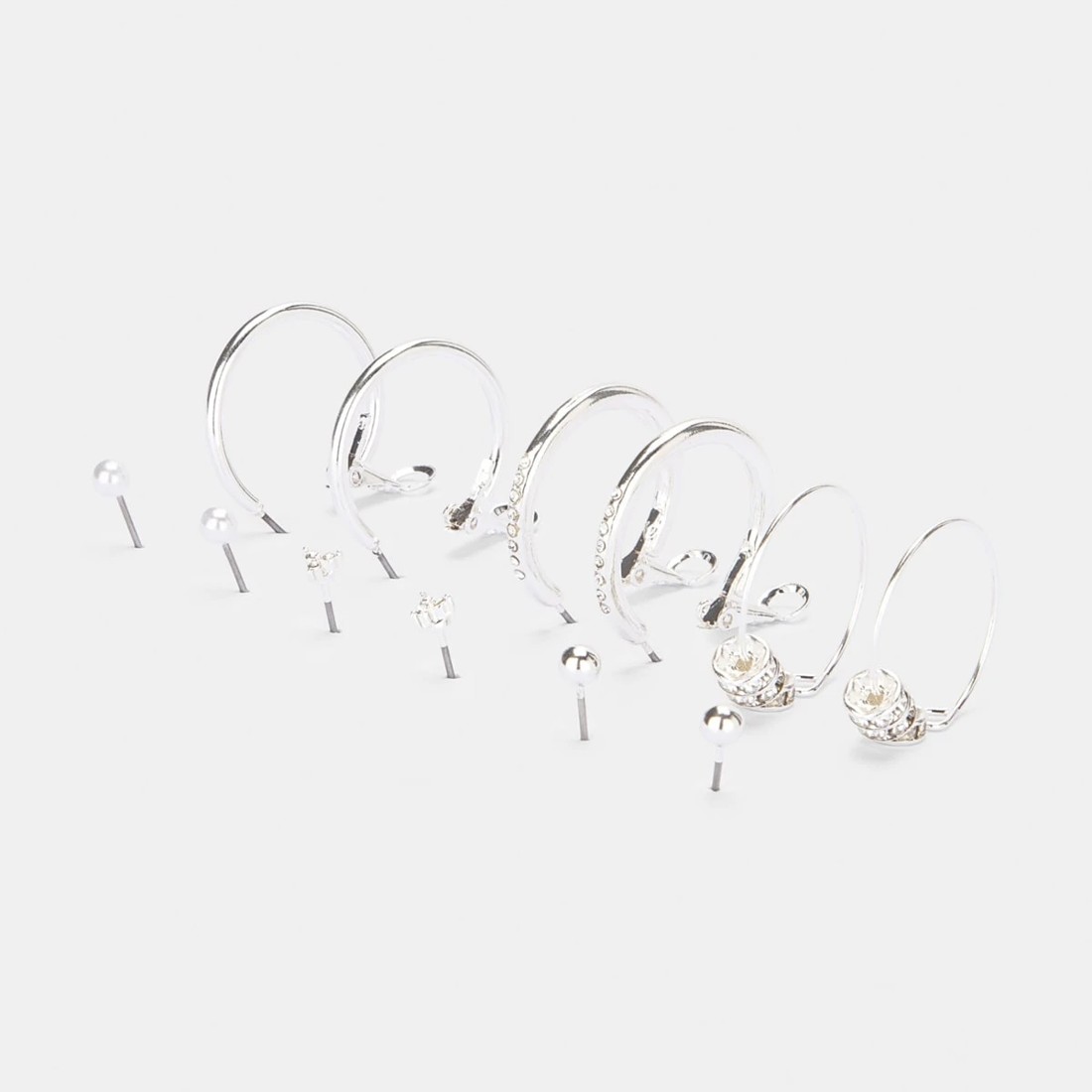 2 6 Pack Fine Rhondal Earrings - Silver Tone, 2 of 4