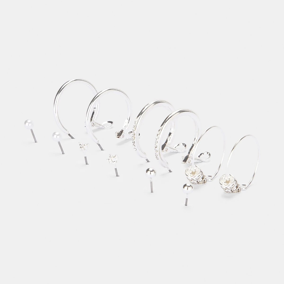 2 6 Pack Fine Rhondal Earrings - Silver Tone, 2 of 4