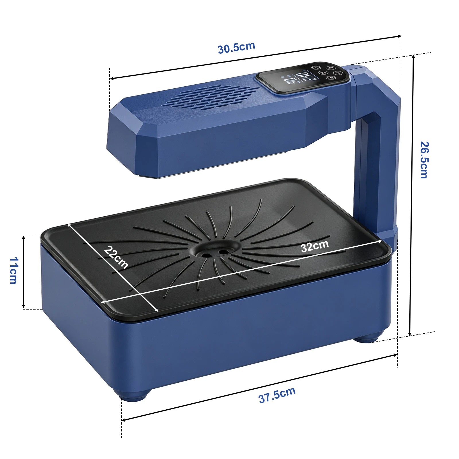 5 Yopower Electric Grill with Top Heating - Blue, 5 of 5