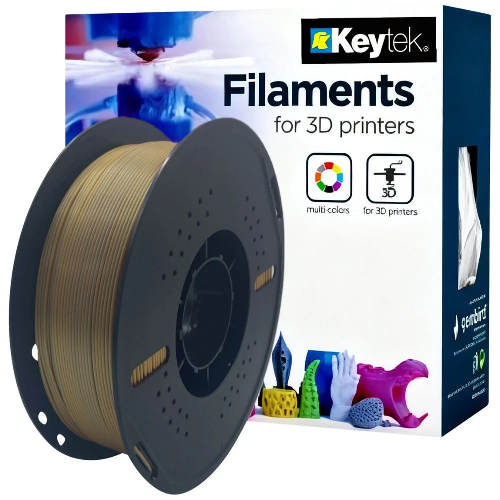 1 Keytek Silk PLA 3D Filament MultiColour Gold/Silver, 1 of 1