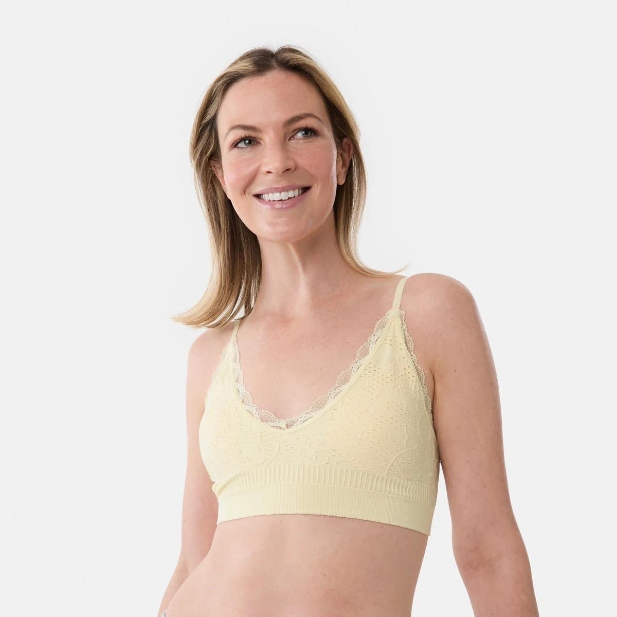 1 Wirefree Seamfree Floral Bralette LEMON ICING, 1 of 5