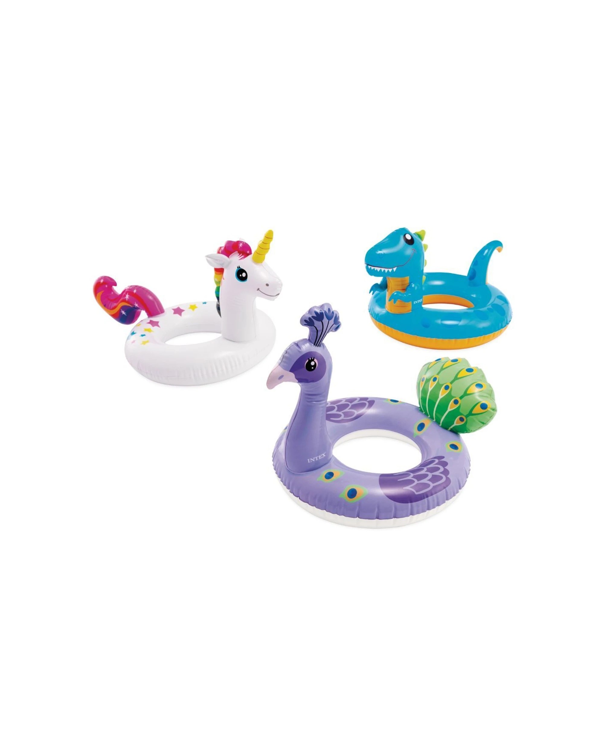 2 INTEX Big Animal Kids Children Inflatable Pool Ring - Assorted, 2 of 9