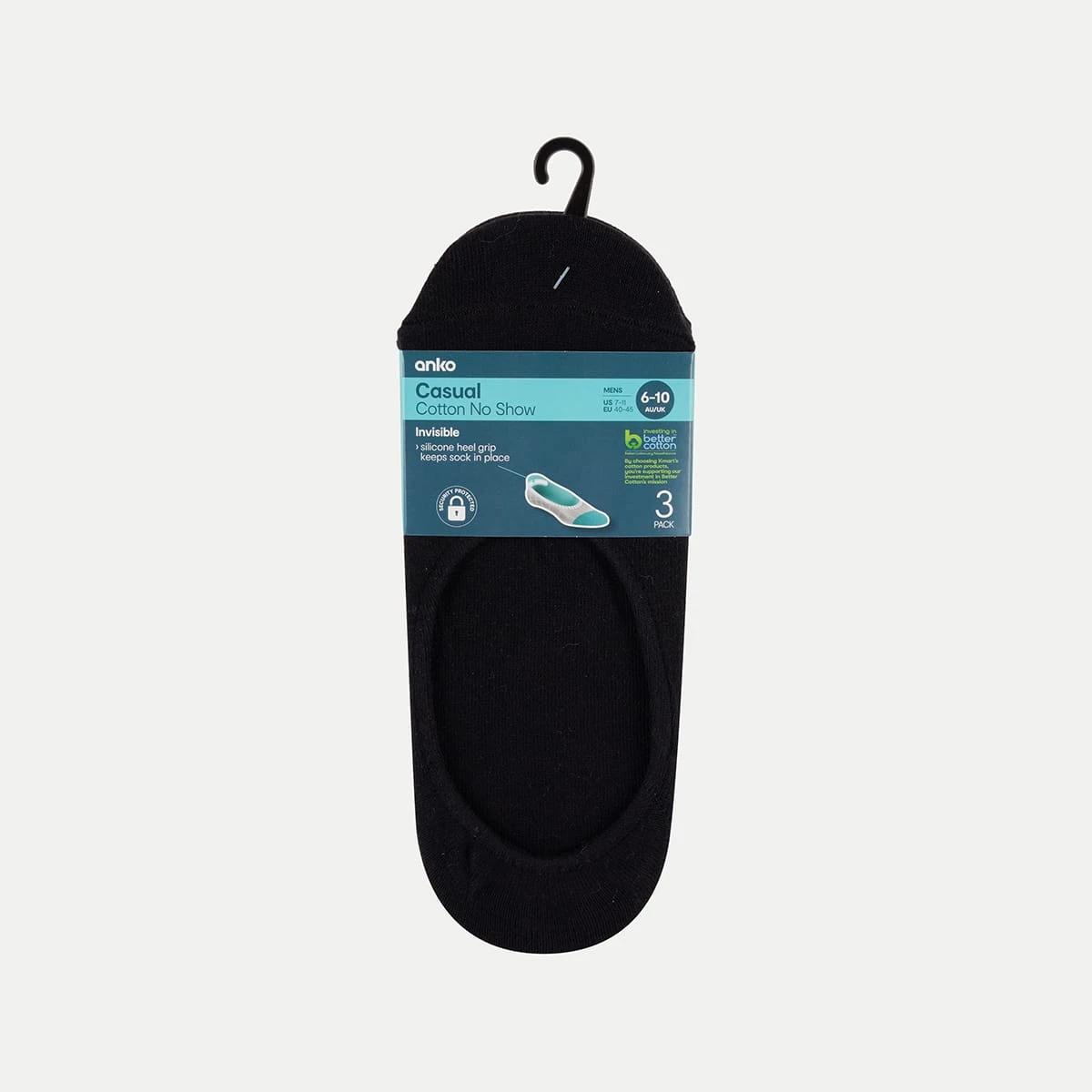 3 3 Pack No Show Socks BLACK, 3 of 3