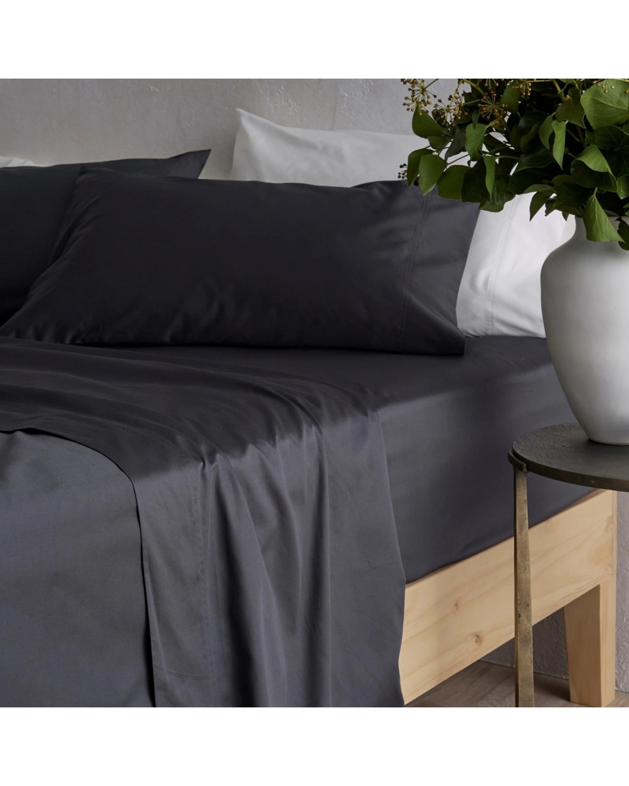 1 Bedding co Sheet Set 500TC Organic Cotton - Single Bed - Charcoal, 1 of 4