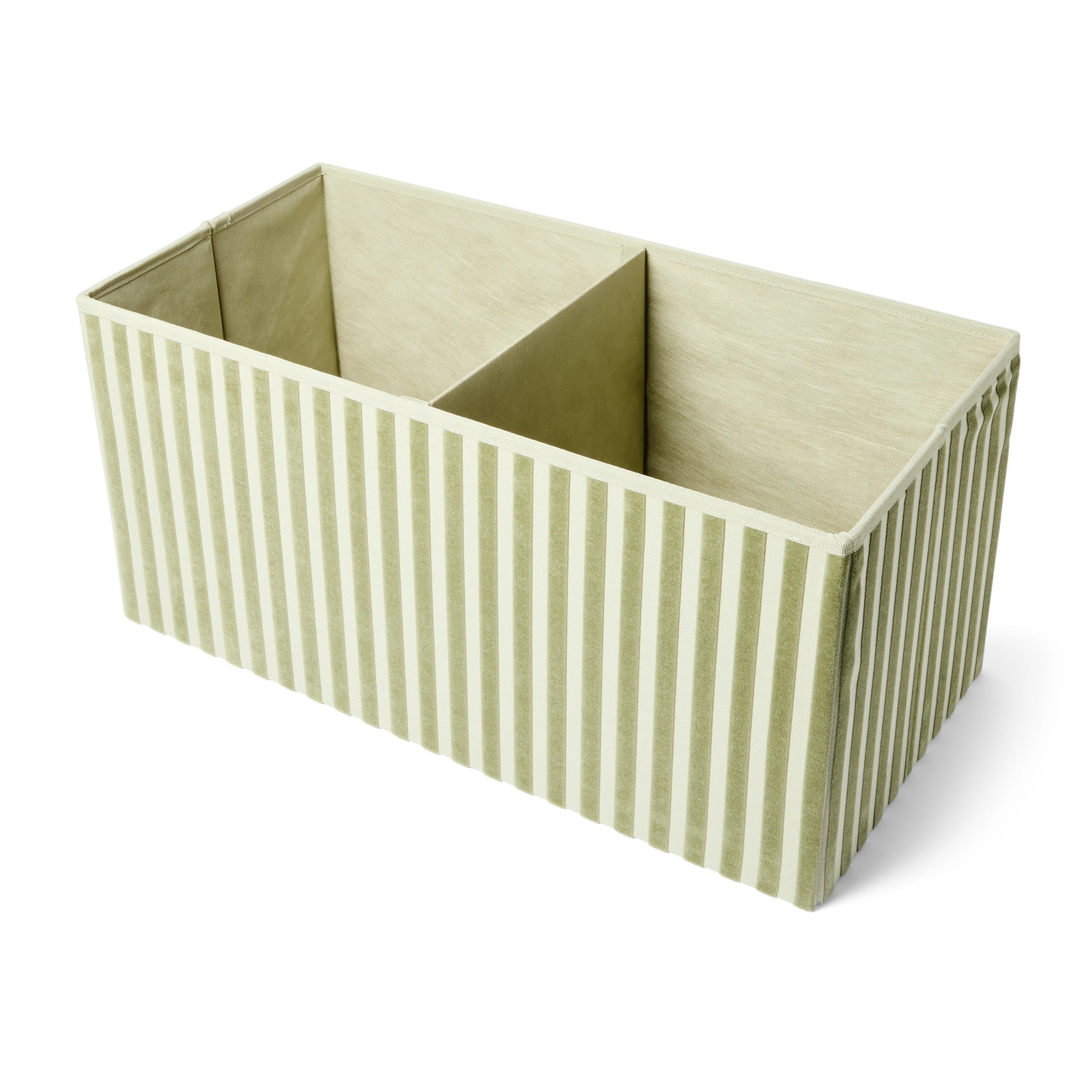 7 Rectangle Storage Ottoman - Green Stripe, 7 of 10