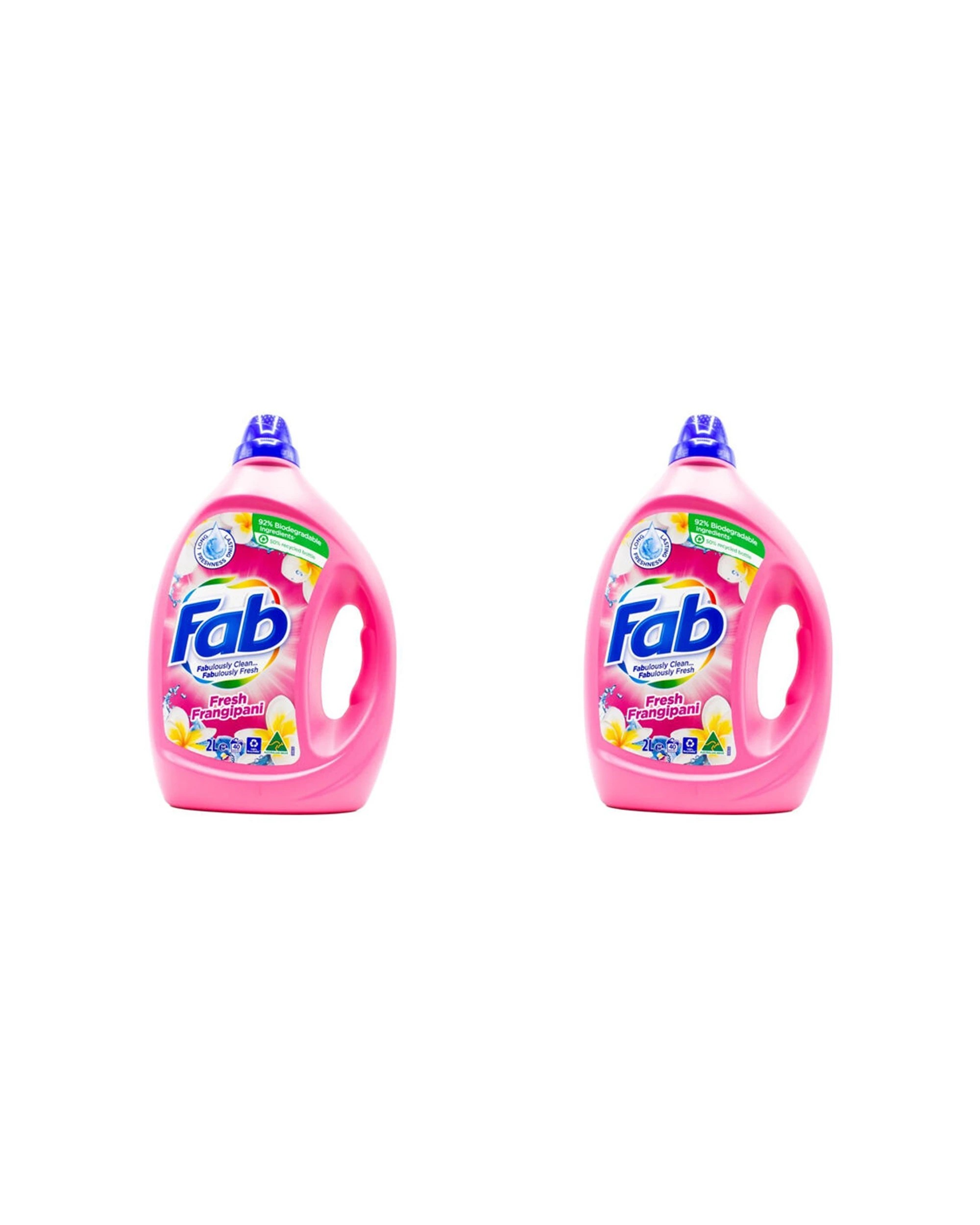 1 FAB 2PK Laundry Liquid 2L Front Top Loader Fresh Frangipani Stain Remover - Pink, 1 of 3