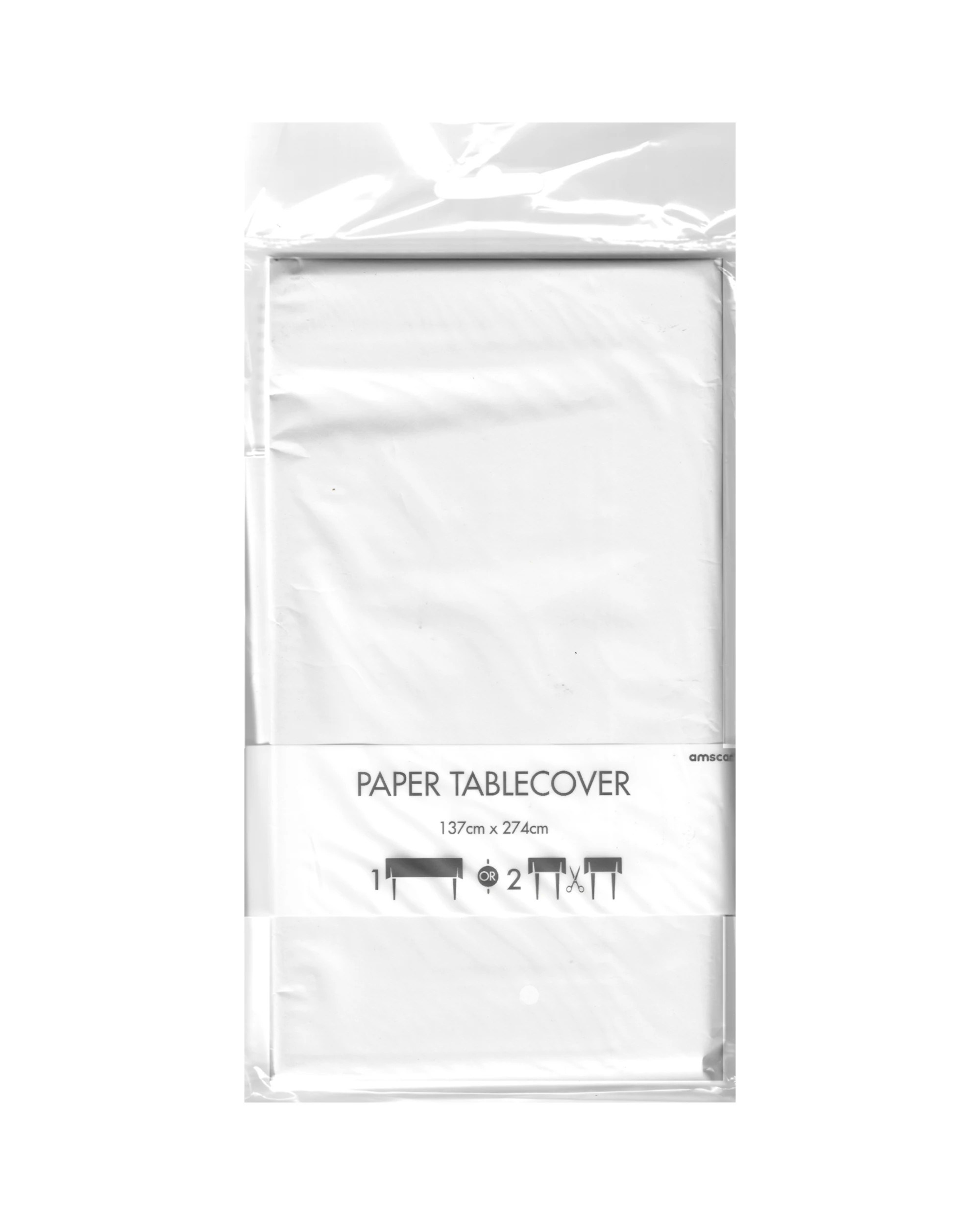 3 Amscan Rectangle Paper Tablecloth - Frosty White - Frosty White, 3 of 4