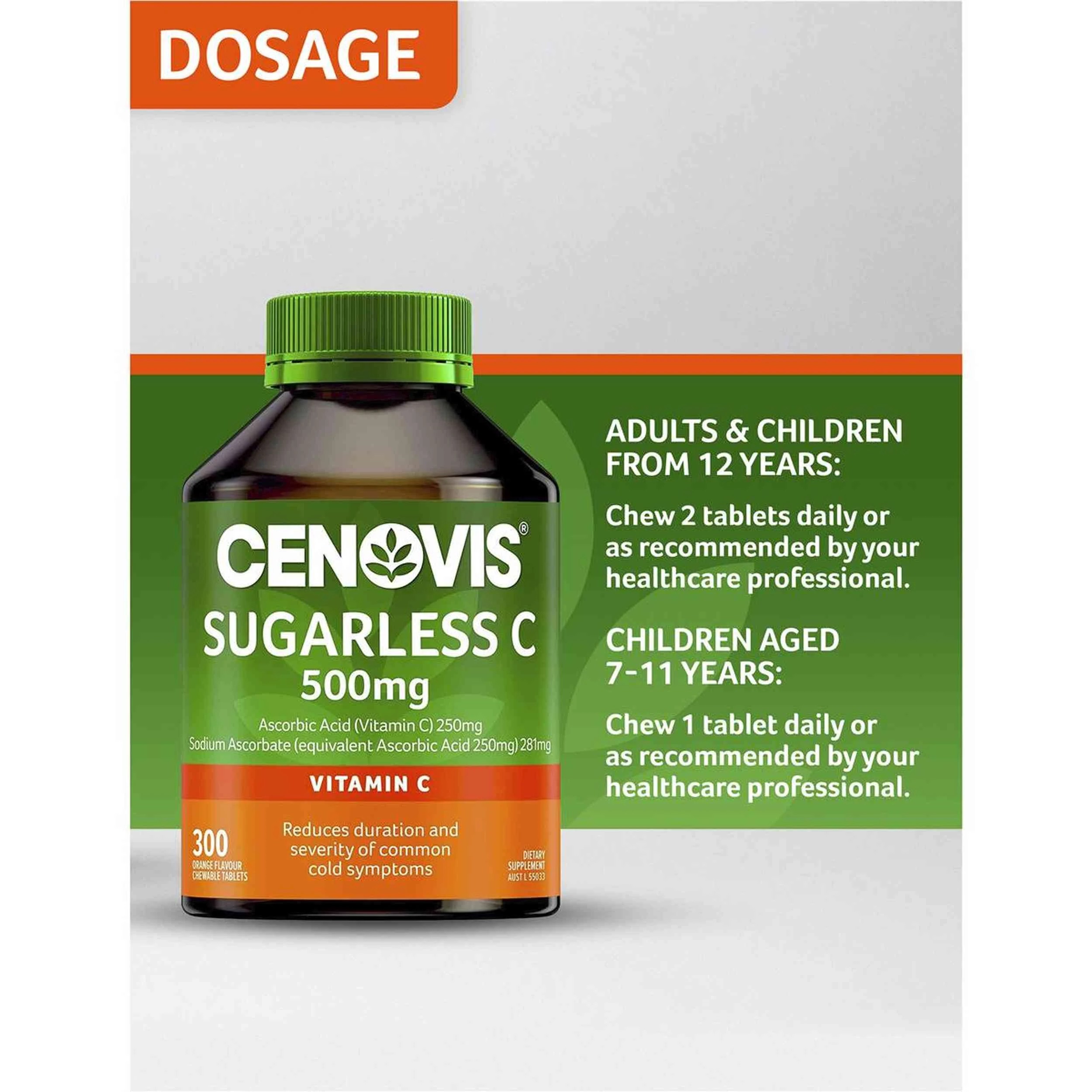 7 Cenovis 300pc Sugarless Vitamin C 500mg Antioxidant Chewable Tablets Supplement, 7 of 9