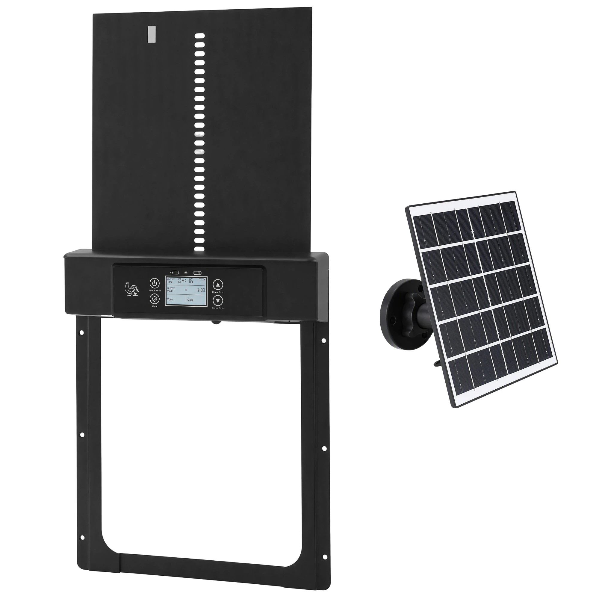 1 Giantz Automatic Chicken Coop Door 37cm Solar Powered Smart App Control- Black, 1 of 10