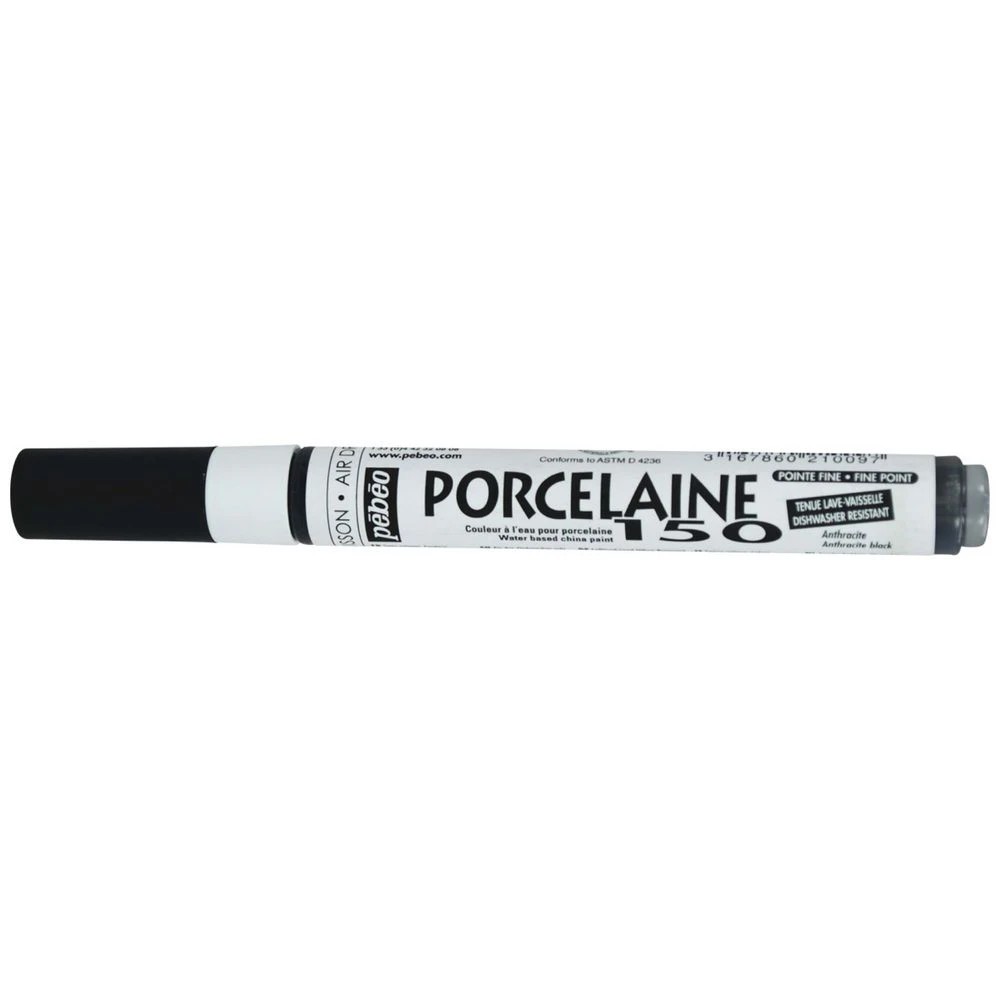1 Pebeo Porcelaine 150 Marker Fine Nib Anthracite, 1 of 2