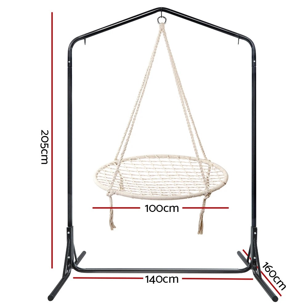 2 Gardeon Hammock Chair with Stand Nest Web Outdoor Swing 100cm - Multi, 2 of 6