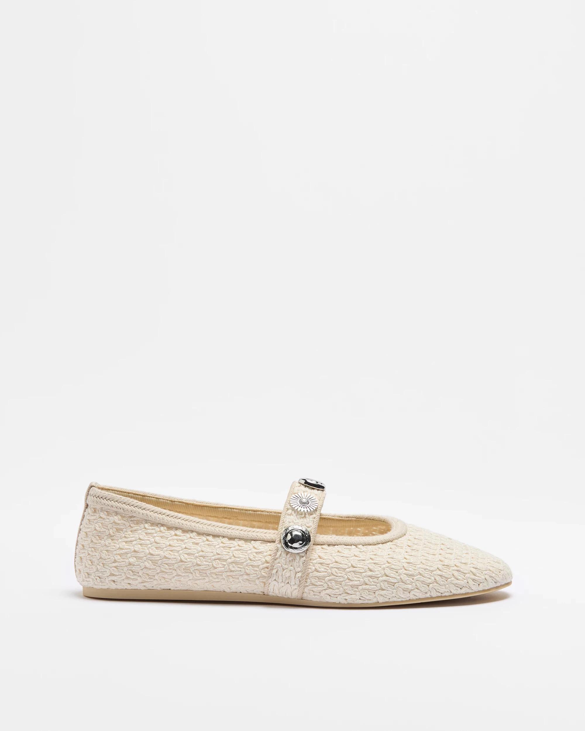 1 Target Womens Strap Ballet Flat - Kelly NATURAL TEXTURED FABRIC, 1 of 4
