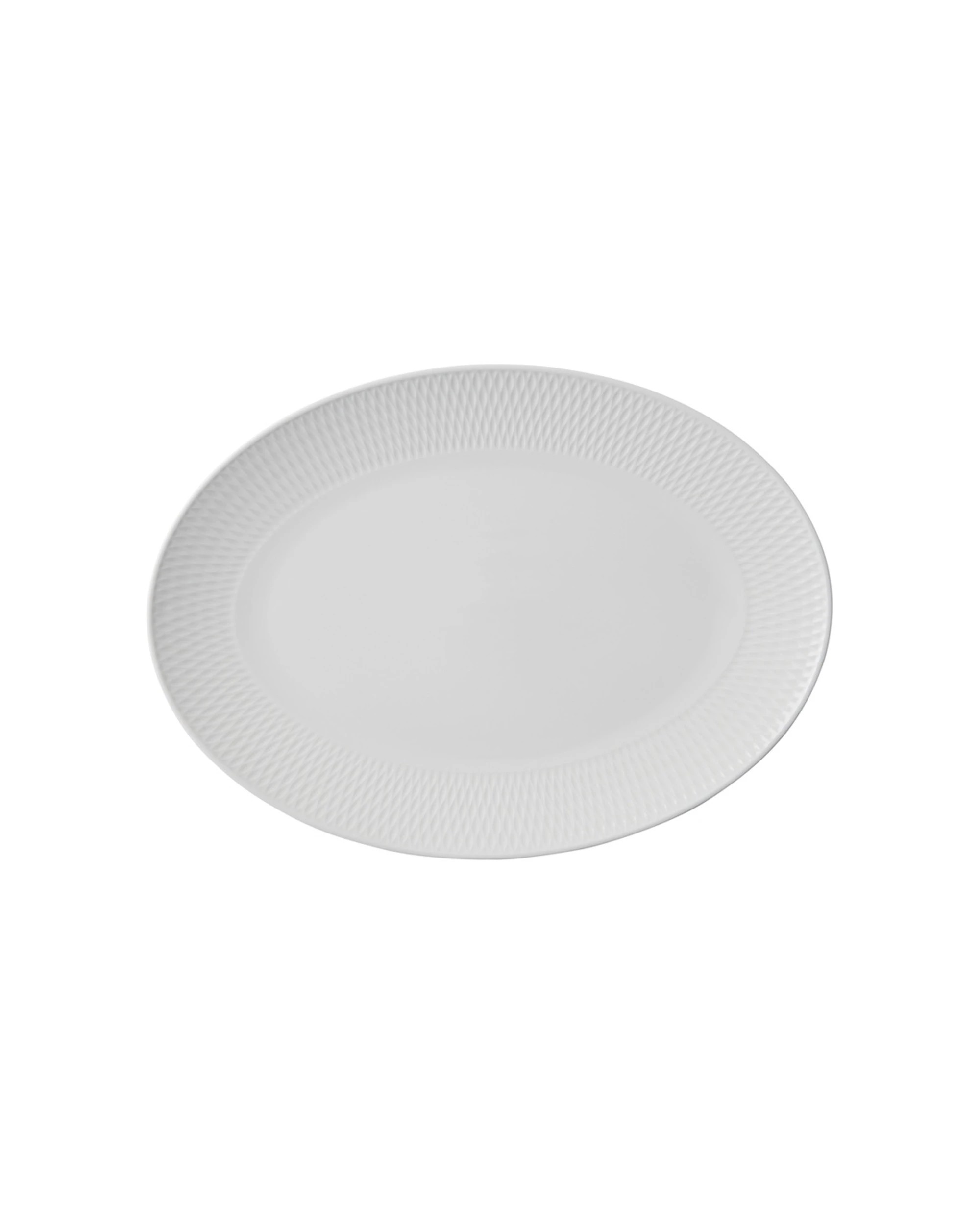 1 Maxwell And Williams White Basics Diamonds Oval Platter Porcelain 44x32cm - White, 1 of 3