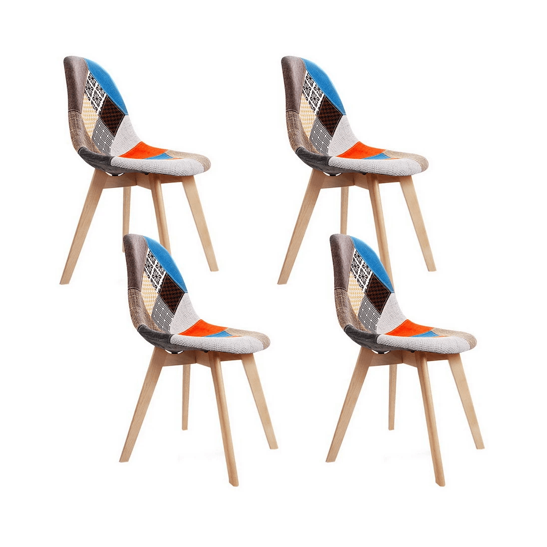 1 Artiss Dining Chairs Set of 4 Fabric Retro Replica DSW - Multi, 1 of 6