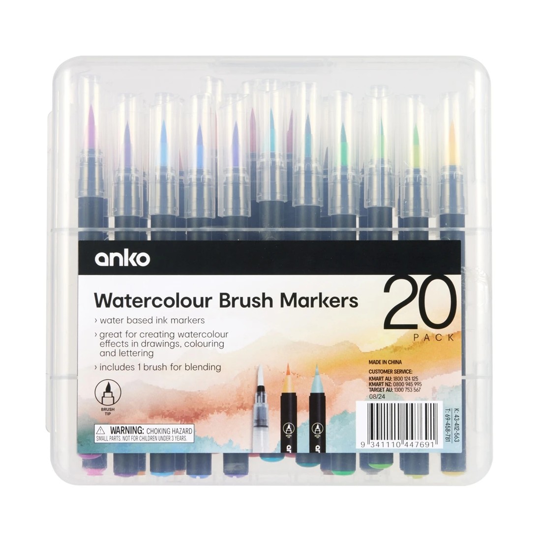 1 20 Pack Watercolour Brush Markers, 1 of 6