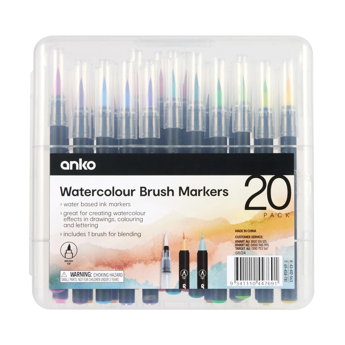 1 20 Pack Watercolour Brush Markers, 1 of 6