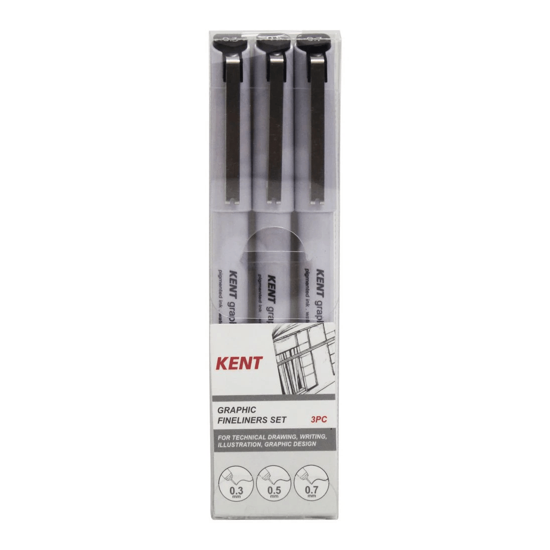 1 Kent Graphic Fineliners 3 Pack, 1 of 2