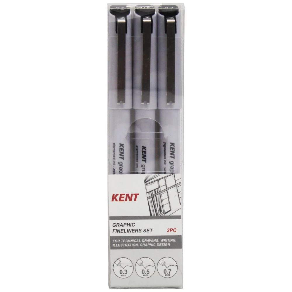 1 Kent Graphic Fineliners 3 Pack, 1 of 2