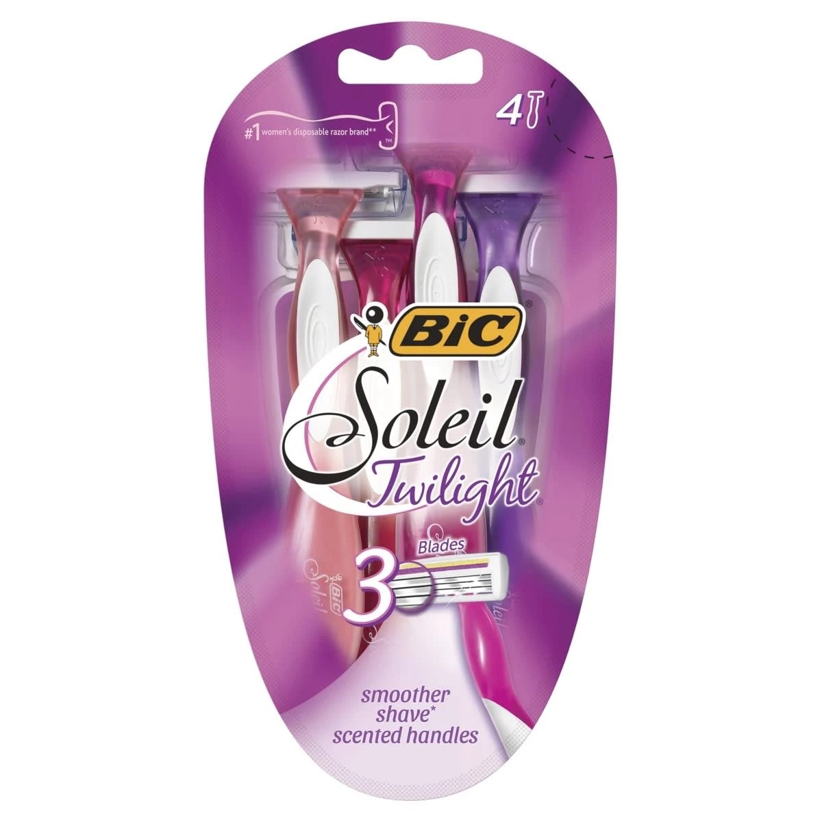 1 BIC 4 Pack Soleil Twilight Womens Disposable Razors, 1 of 5
