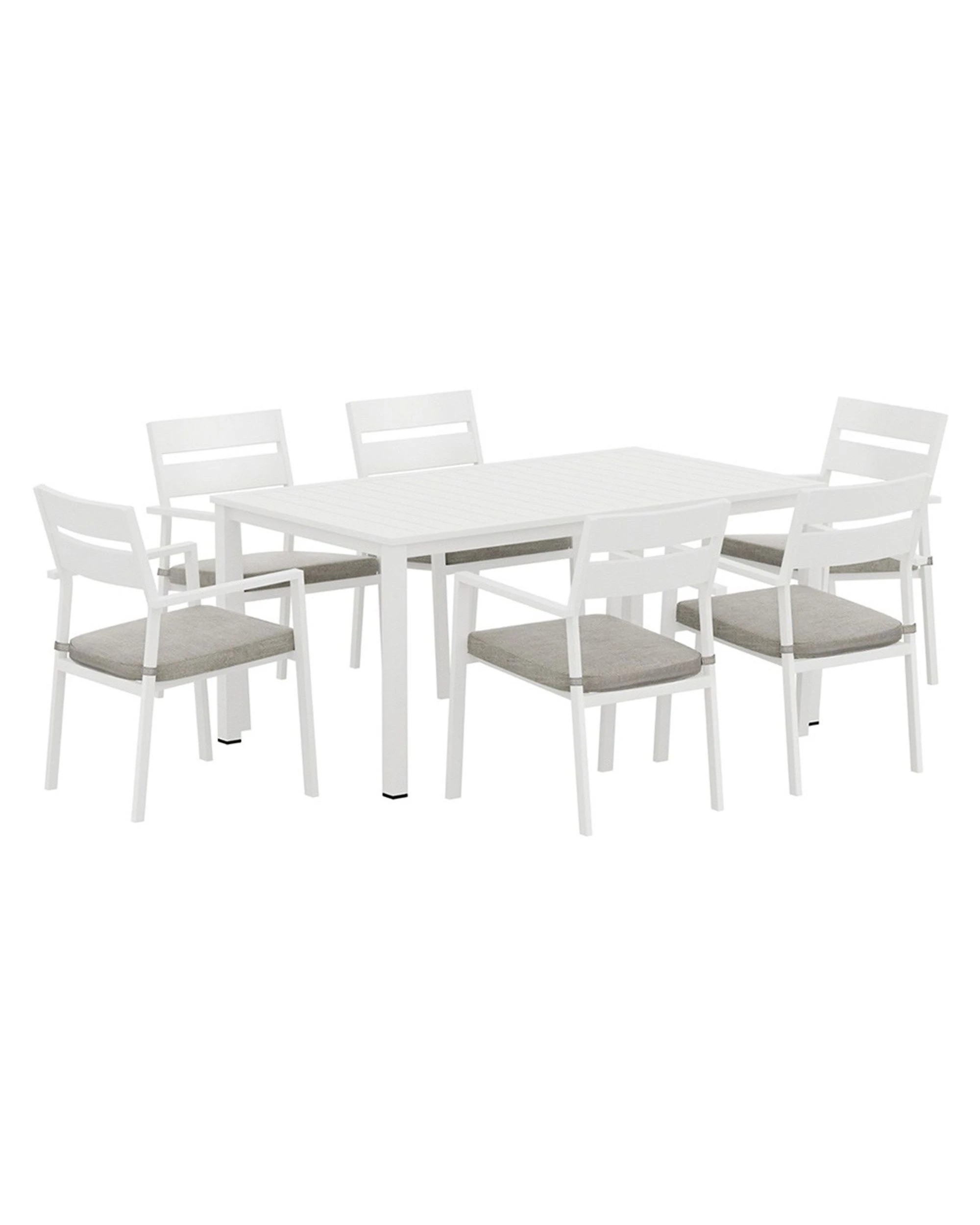 2 Gardeon Outdoor Dining Set 7-piece Aluminium Table And Chairs Patio Furniture Outdoor Bistro Set Uv Resistant - White, 2 of 6