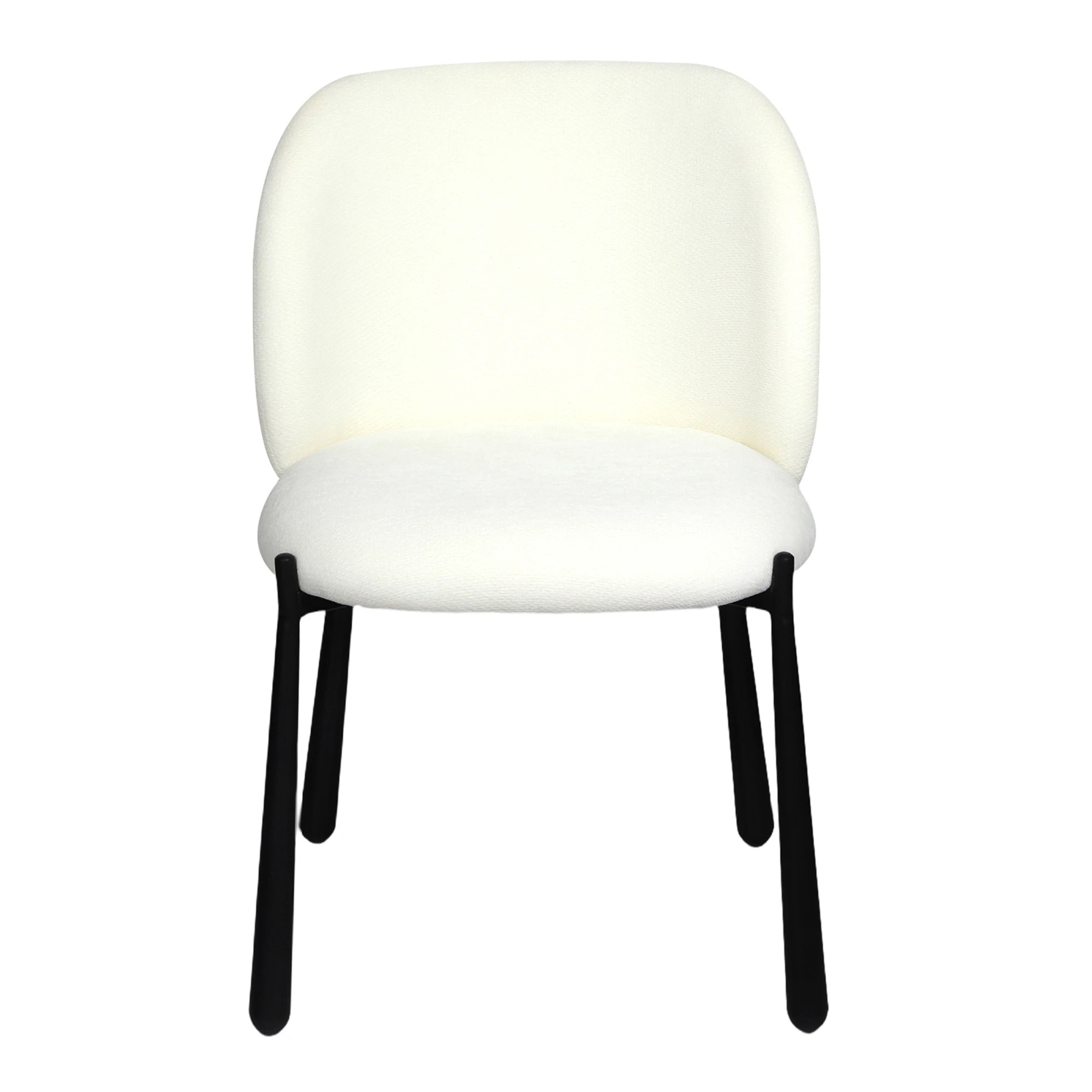 2 Levede 2x Sherpa Dining Chairs Thick Cushioned Upholstered Seat Metal Legs - White, 2 of 9