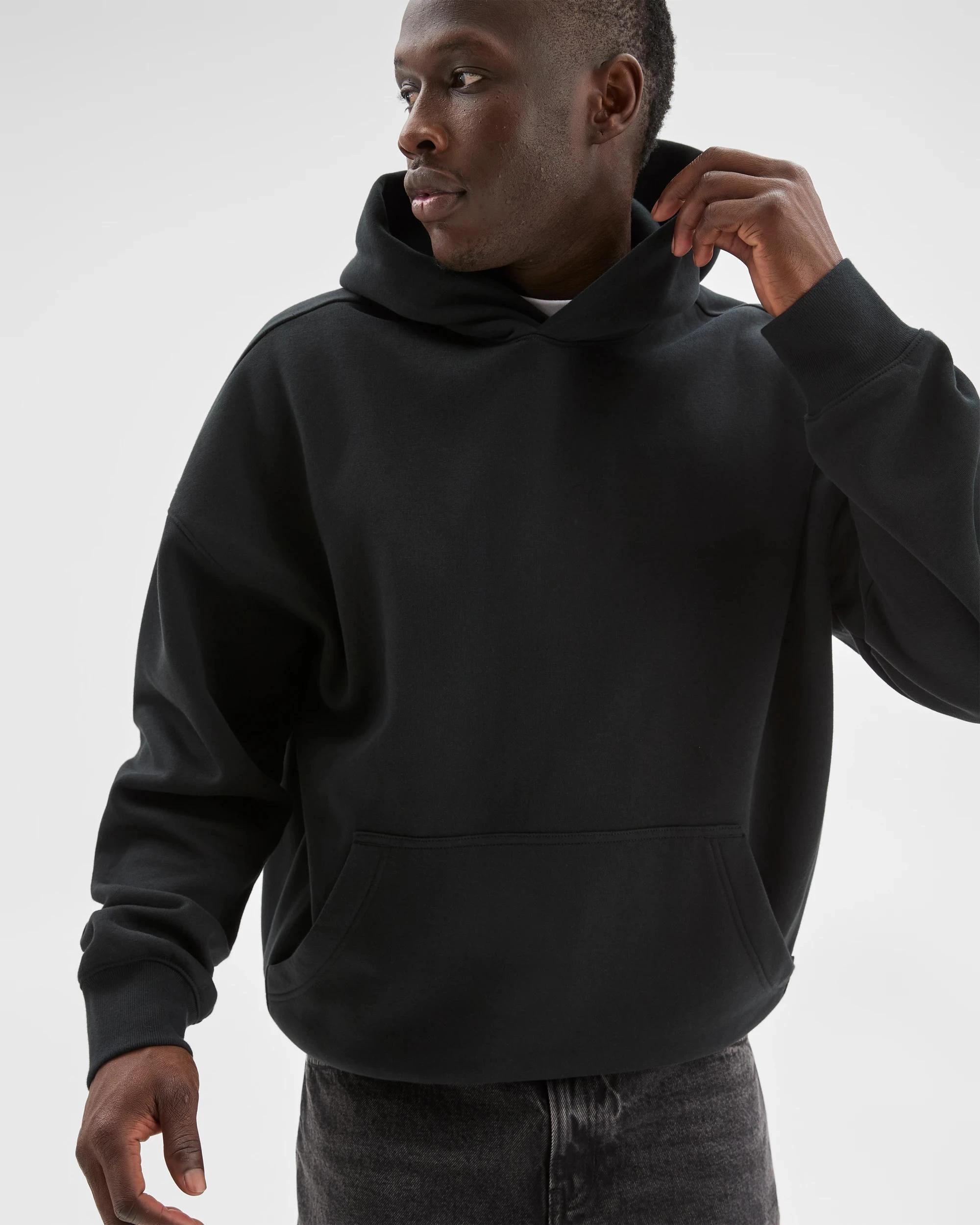 3 Commons Australian Cotton Blend Heavyweight Oversized Hoodie BLACK, 3 of 7