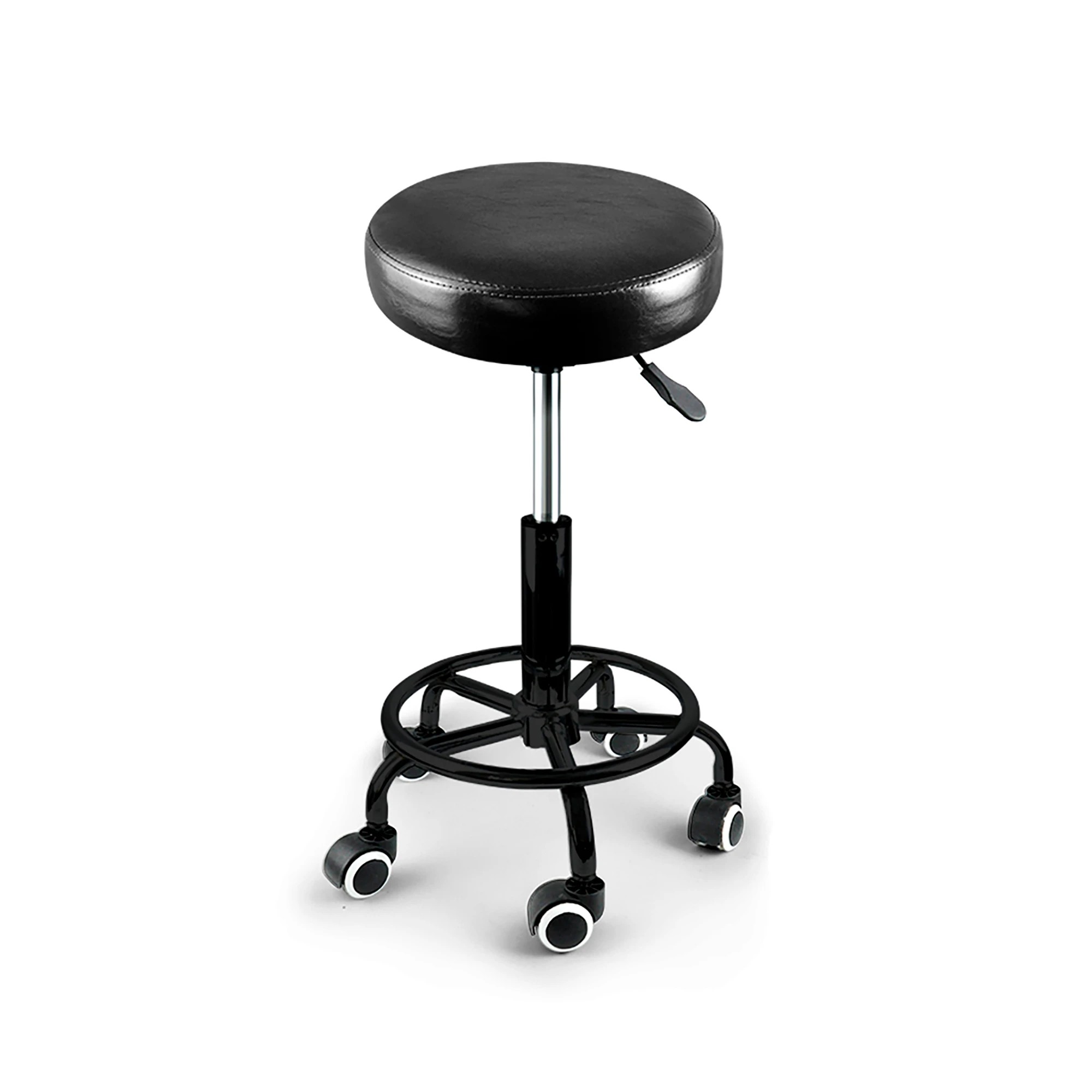 2 Levede 4x Swivel Salon Stool Hydraulic Lift - Black - Black, 2 of 8