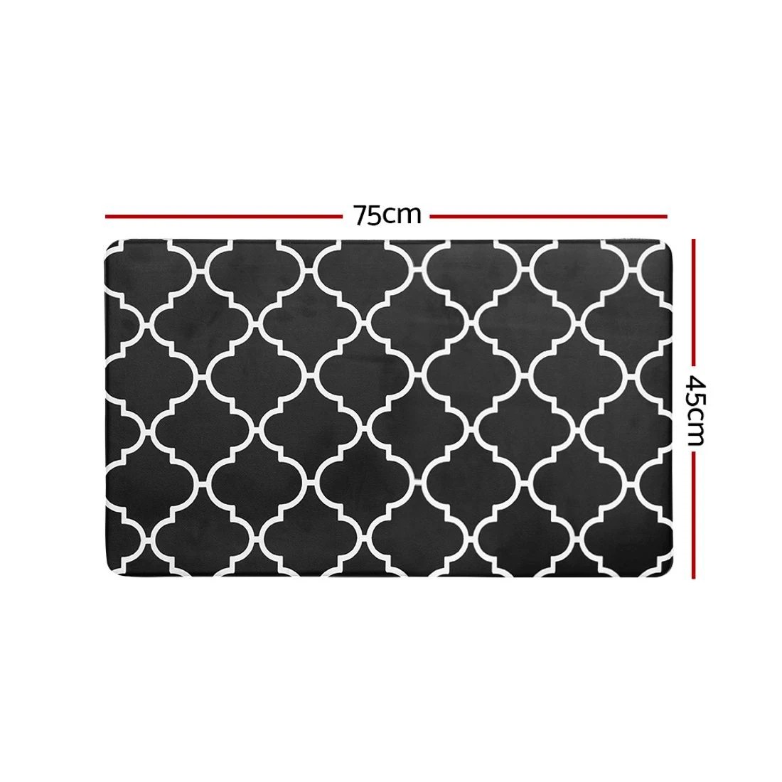 2 Artiss Kitchen Mat 45x75cm PVC Floor Rug Carpet - Black, 2 of 7