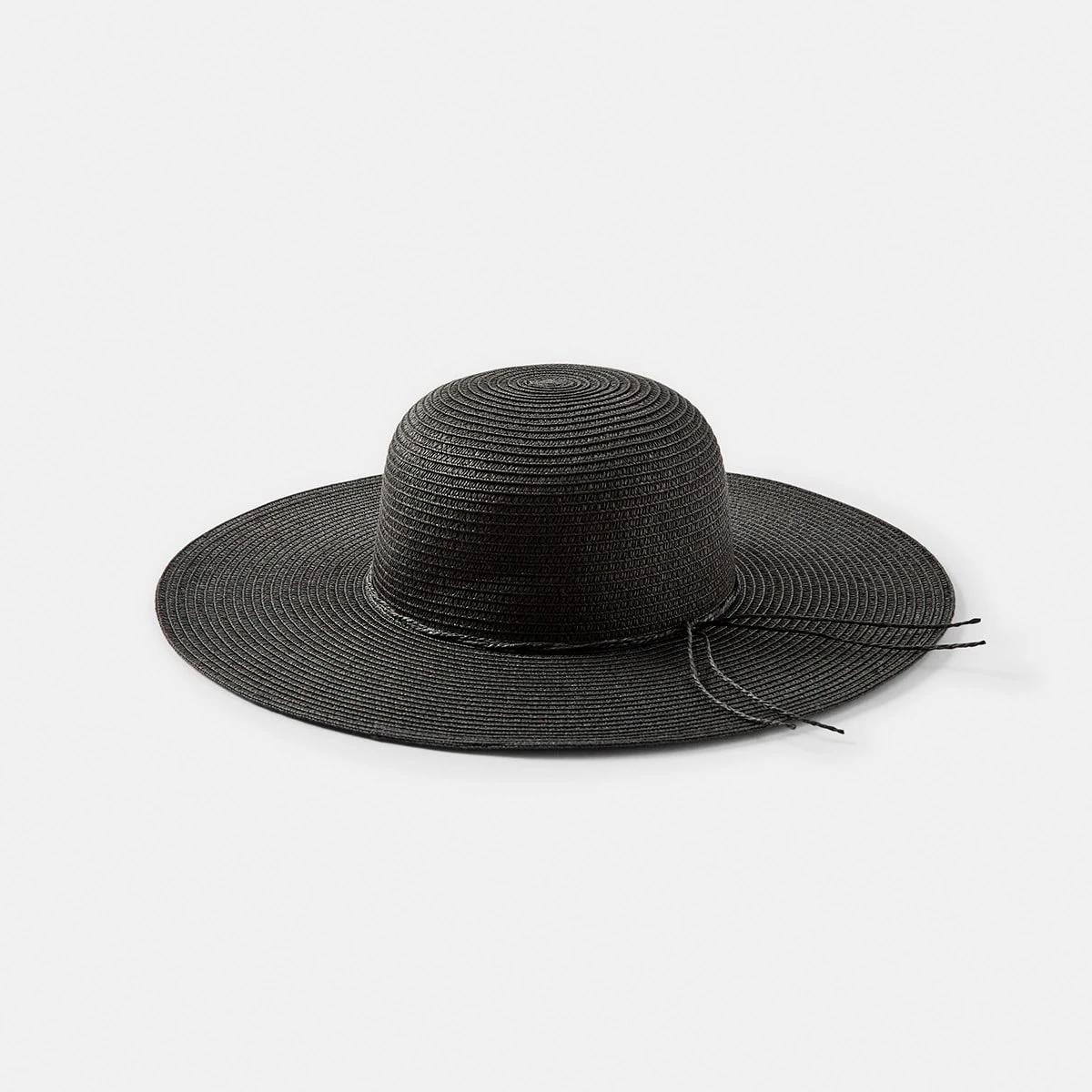 2 Ribbon Trim Wide Brim Hat Black, 2 of 4