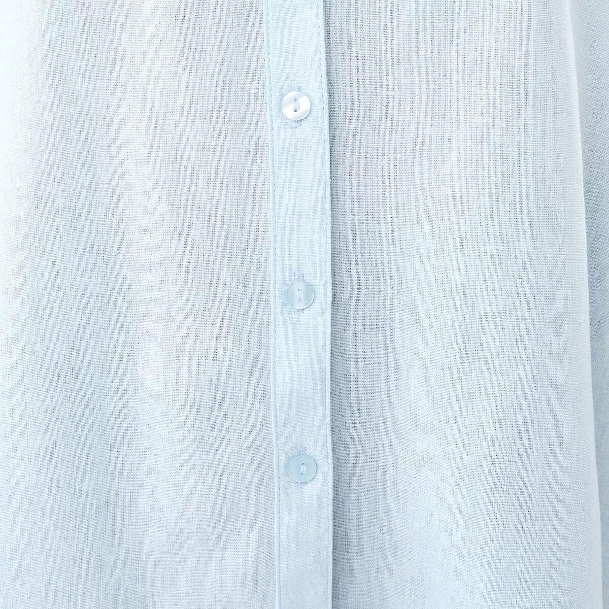 6 Long Sleeve Linen Blend Shirt Blu Bysde, 6 of 6