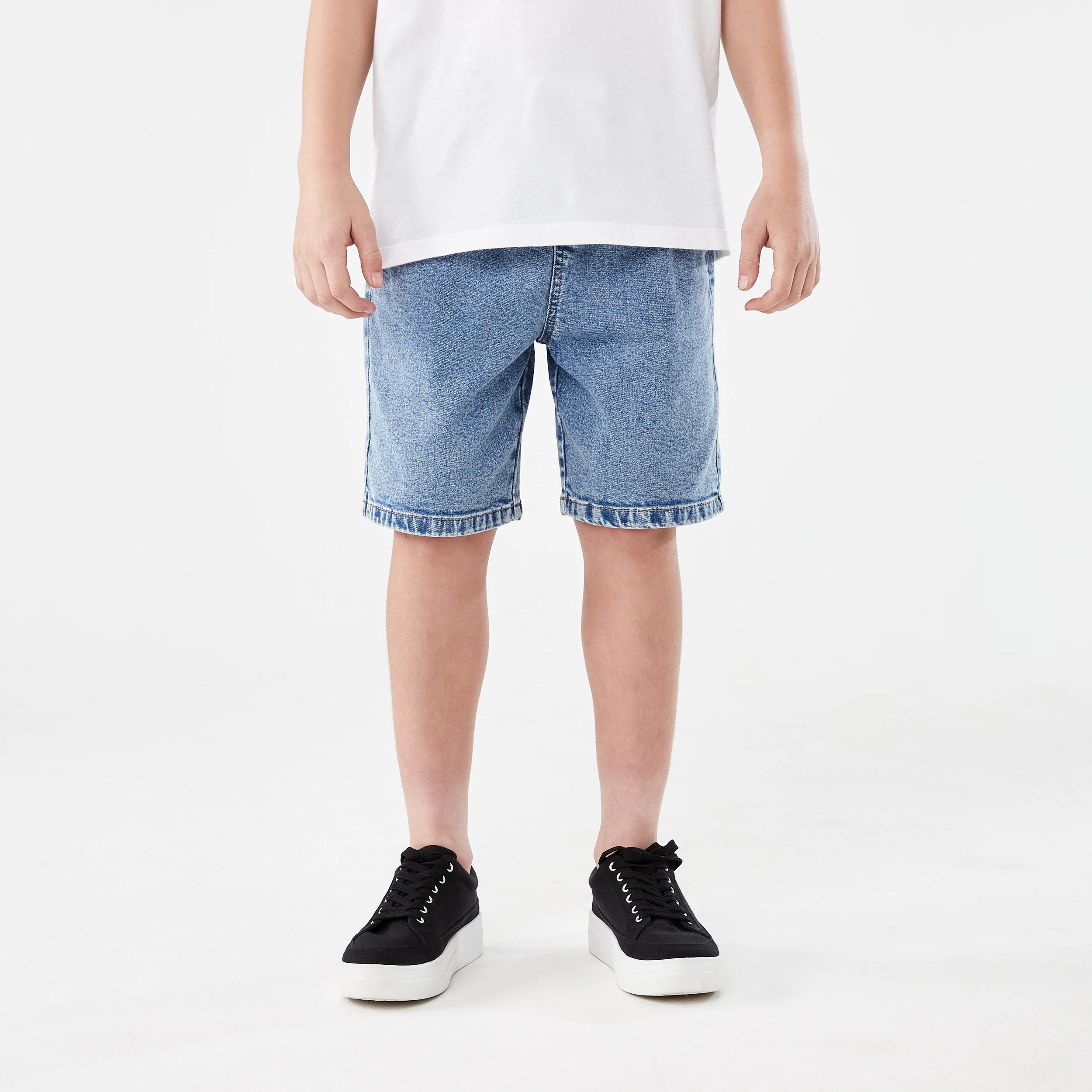 1 Pull-On Denim Shorts Mid Denim, 1 of 6