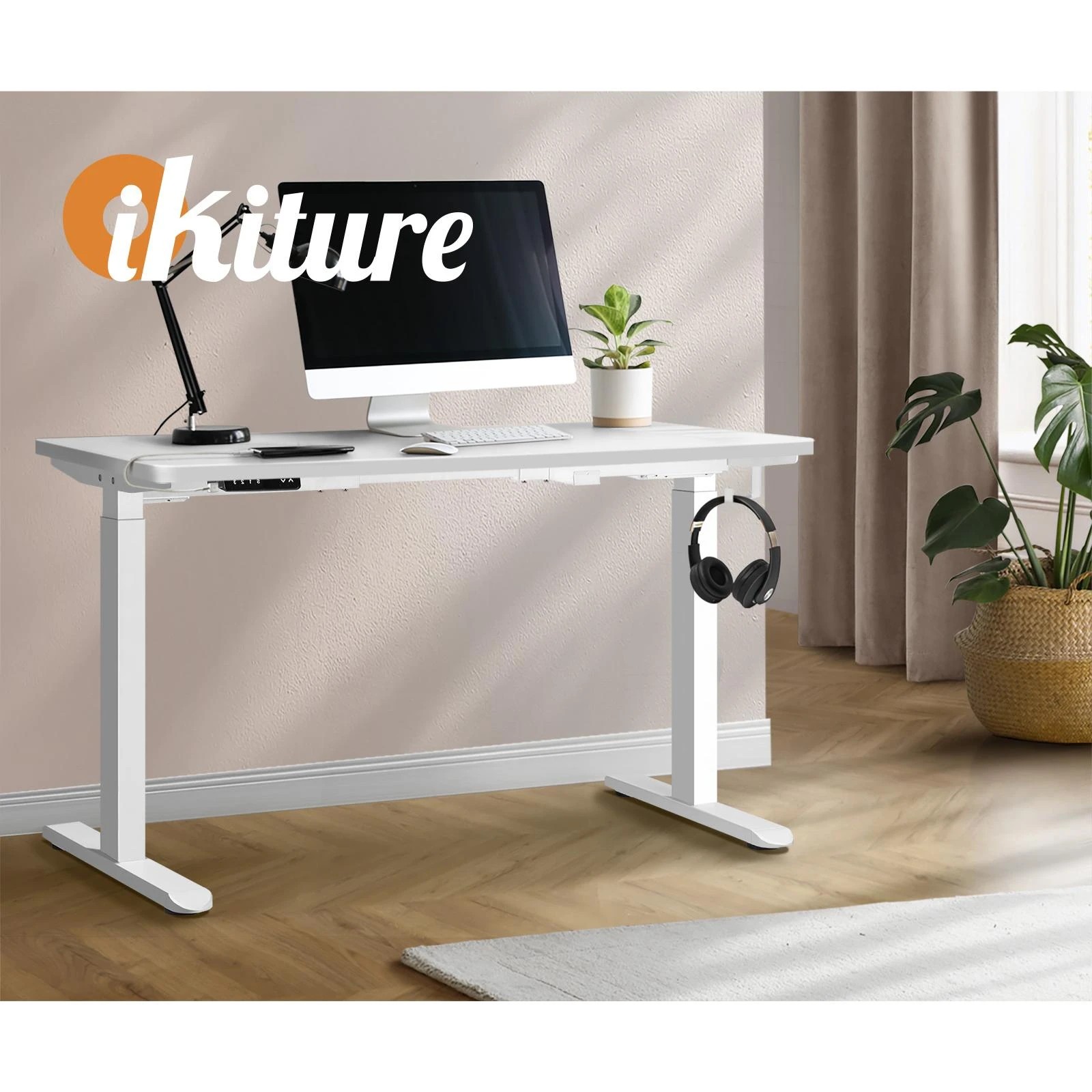 3 Oikiture 120cm Electric Standing Desk Dual Motor
 - White, 3 of 4