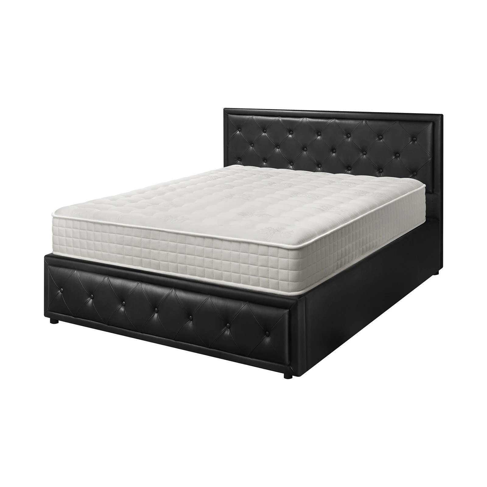 9 Oikiture Queen Bed Gas Lift Storage Base With Mattress Set
 - Black, 9 of 10