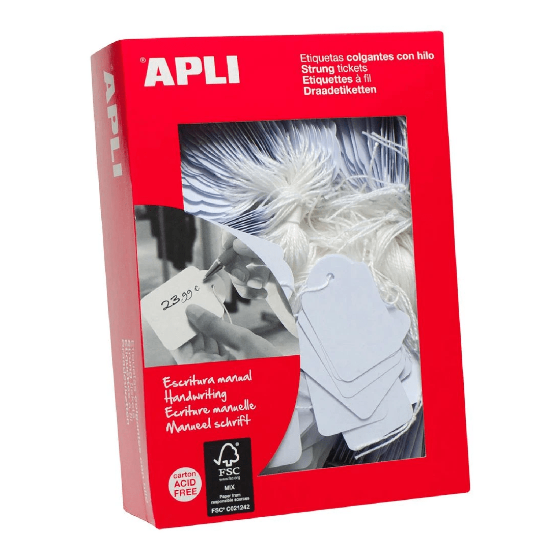 1 Apli Strung Tickets 18 x 29mm 1000 Pack, 1 of 1