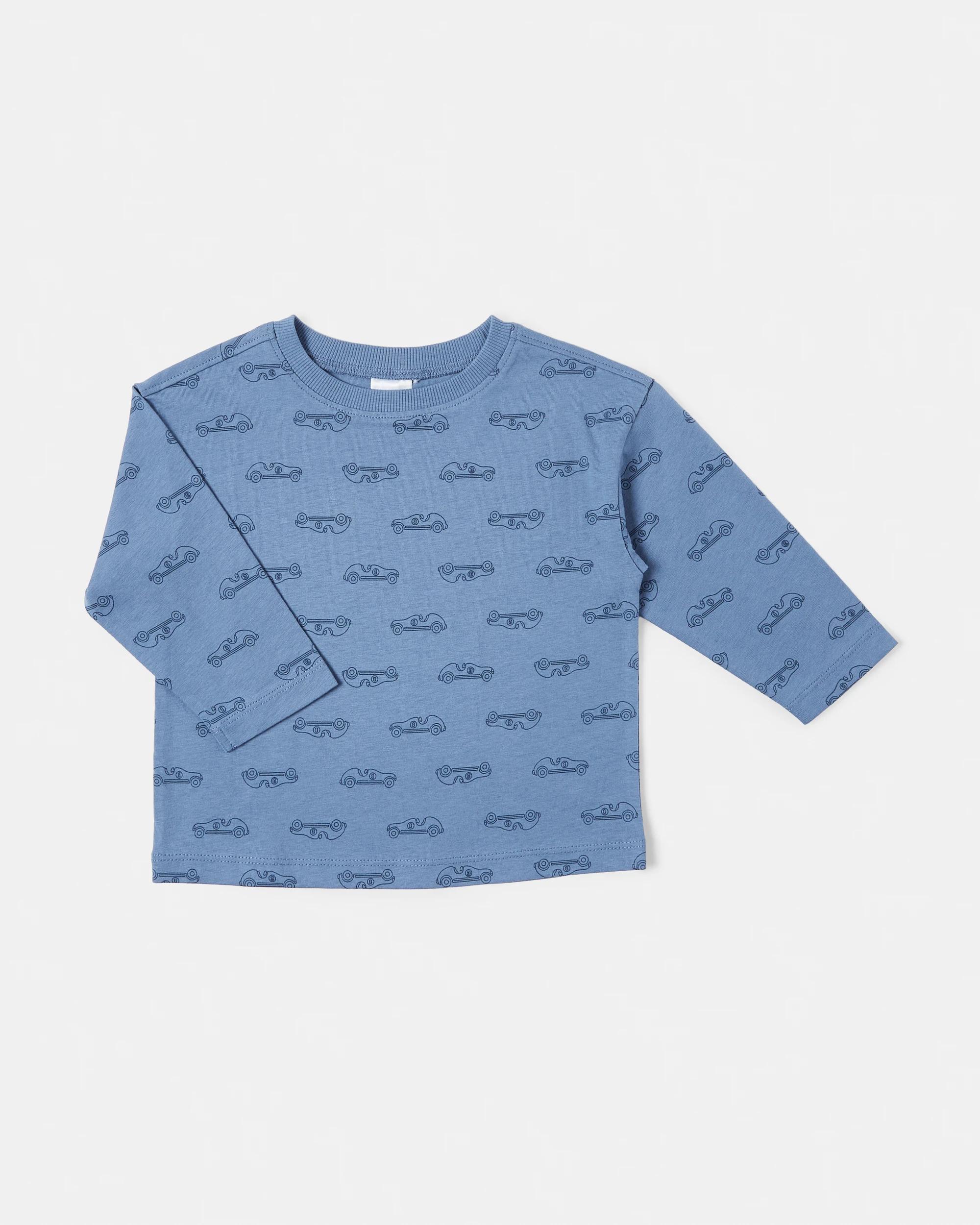 4 3 Pack Cotton Long Sleeve Print T-shirts Blu Rcing, 4 of 6