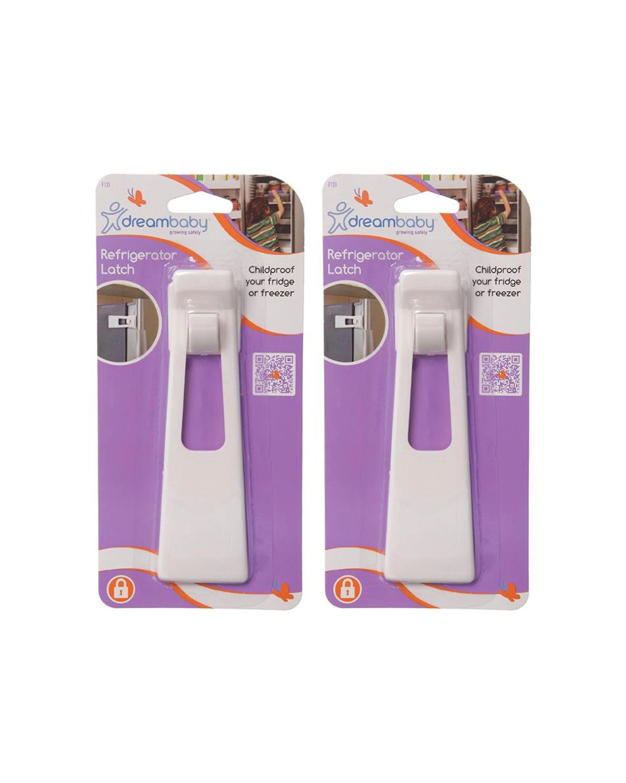 1 Dreambaby 2pk Baby Safety Refrigerator Latch Prevents Accidents Easy Use - White, 1 of 5