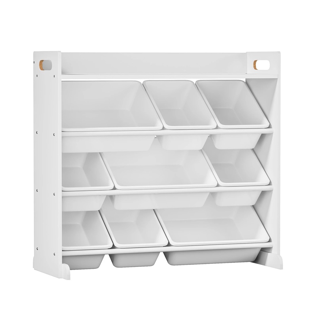 8 Oikiture 9 Bins Kids Toy Box Bookshelf Storage Organiser Display Shelf - White, 8 of 9