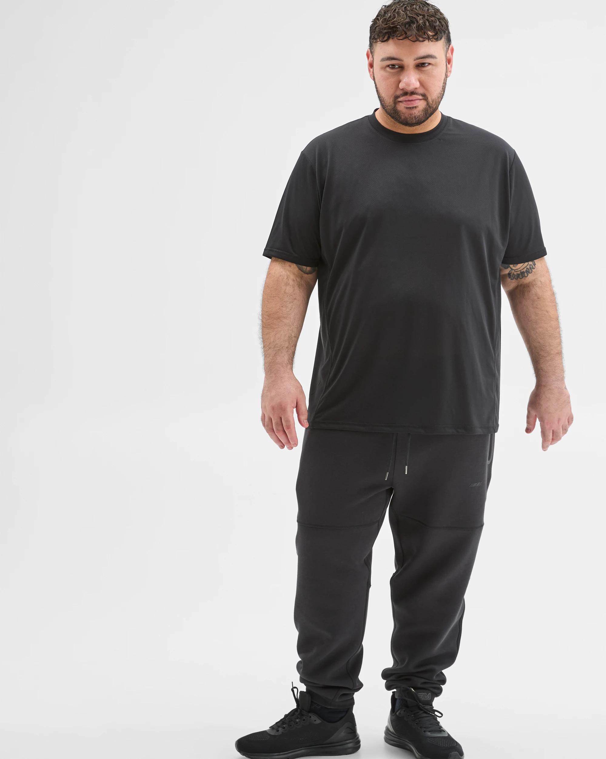 2 Target Man Plus Size Australian Cotton Blend Active Scuba Trackpants BLACK, 2 of 5
