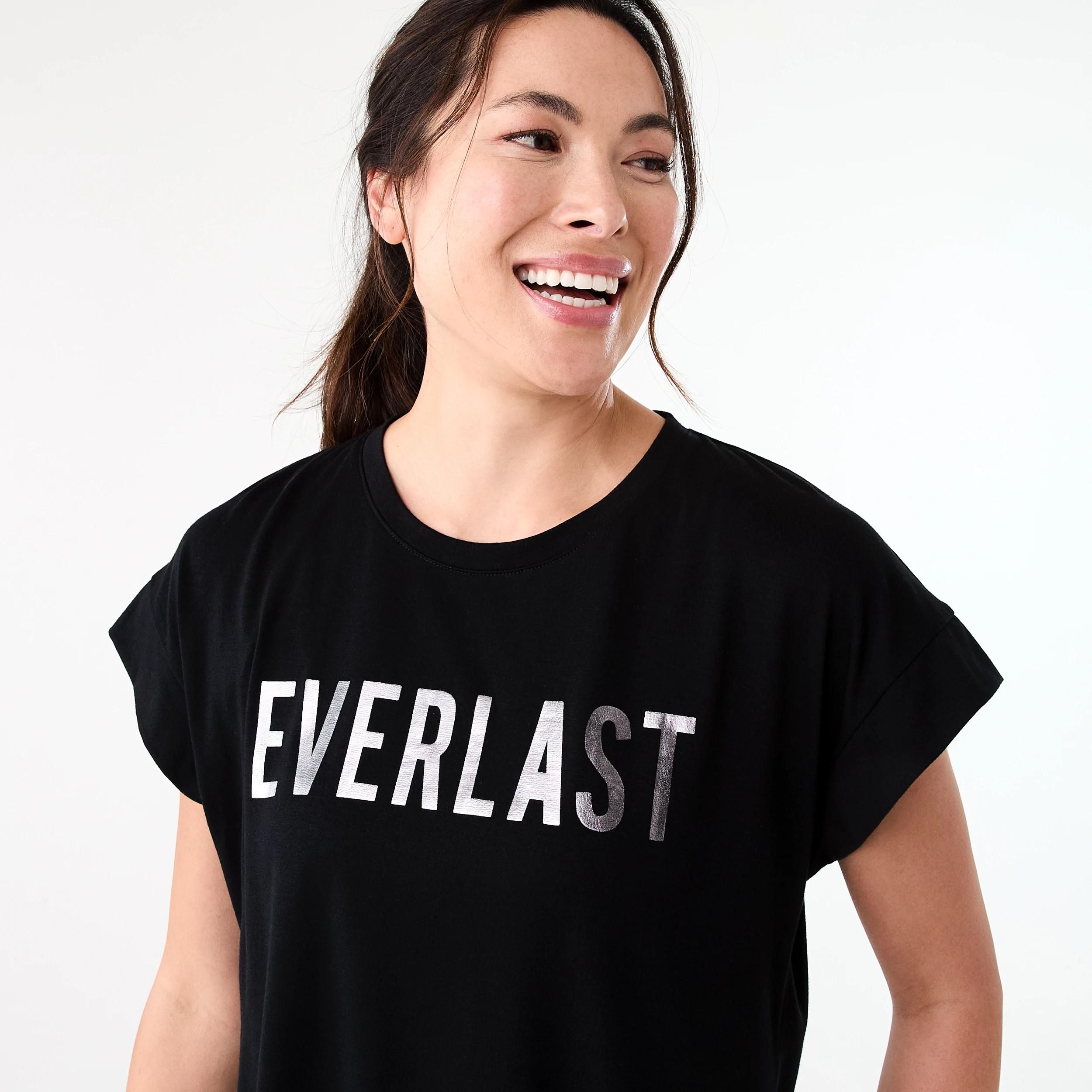 4 Everlast Womens Relaxed Longline T-shirt EVERLAST BLACK, 4 of 7