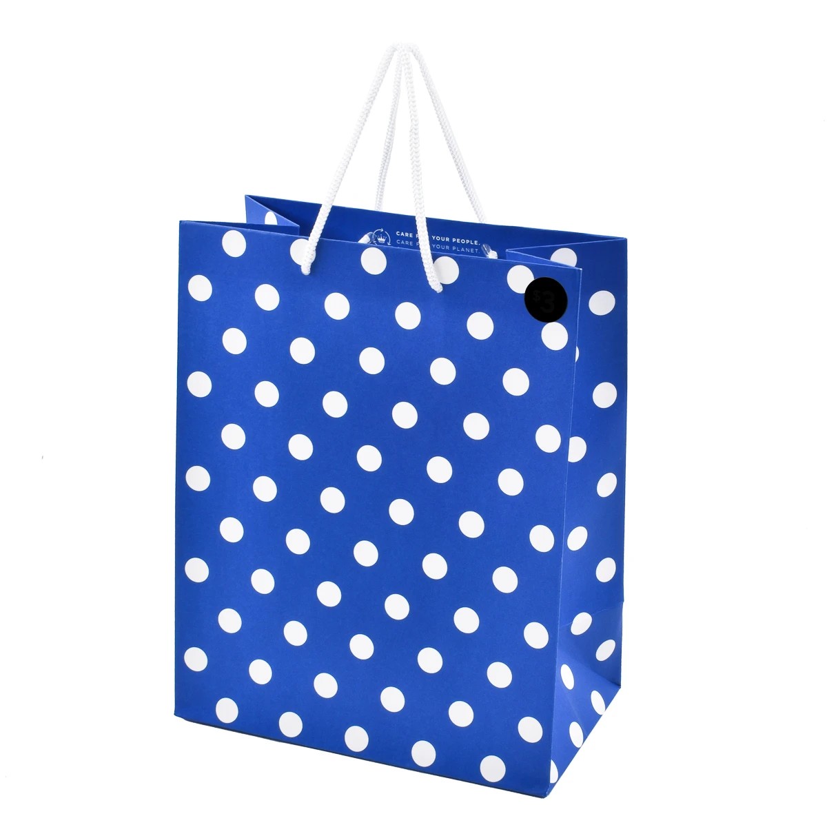1 Hallmark Medium Gift Bag - Blue Polka Dots, 1 of 3