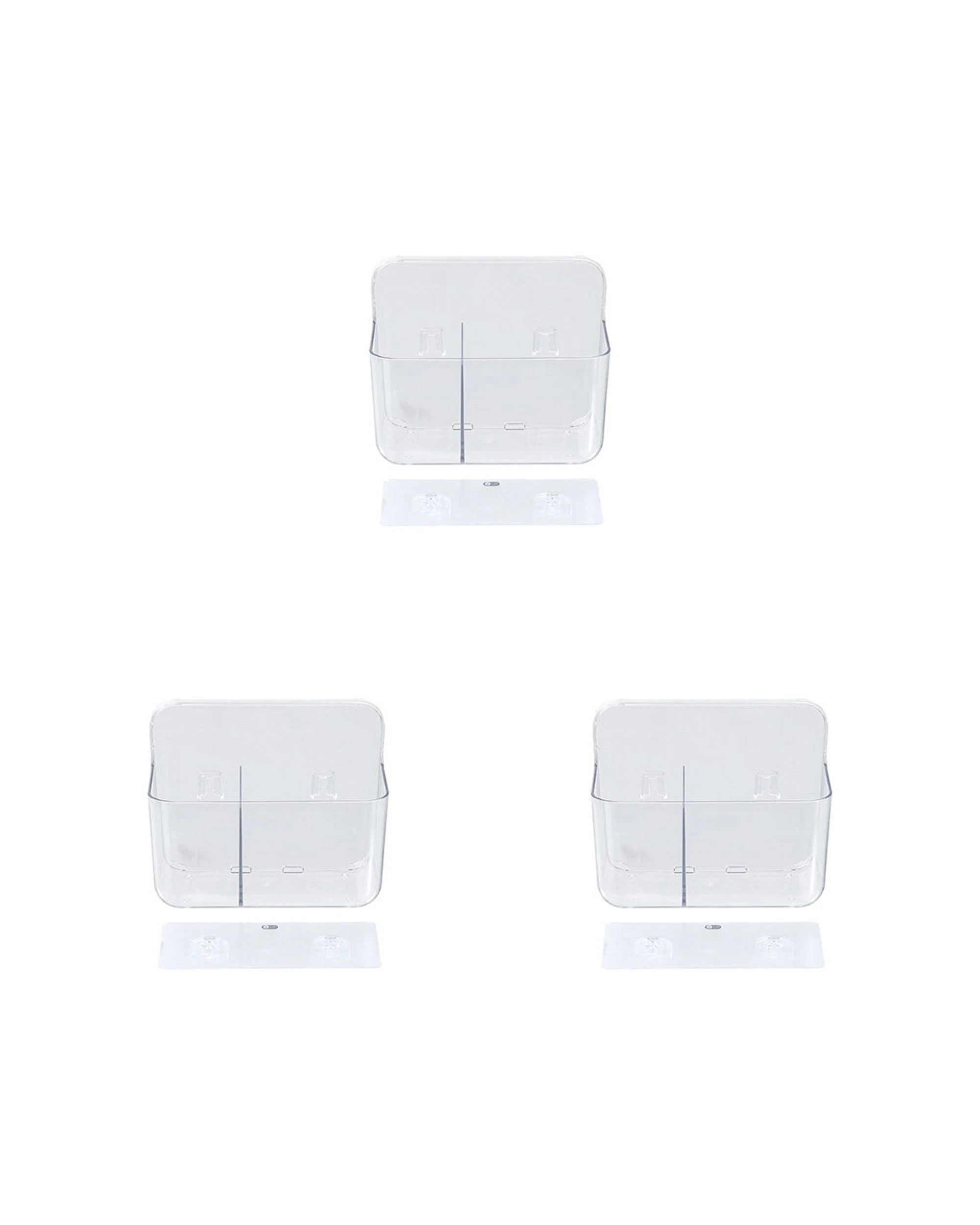 1 Boxsweden 3PK Crystal Bathroom Hanging 2 Section Caddy 17.5x9x14cm - Clear, 1 of 5