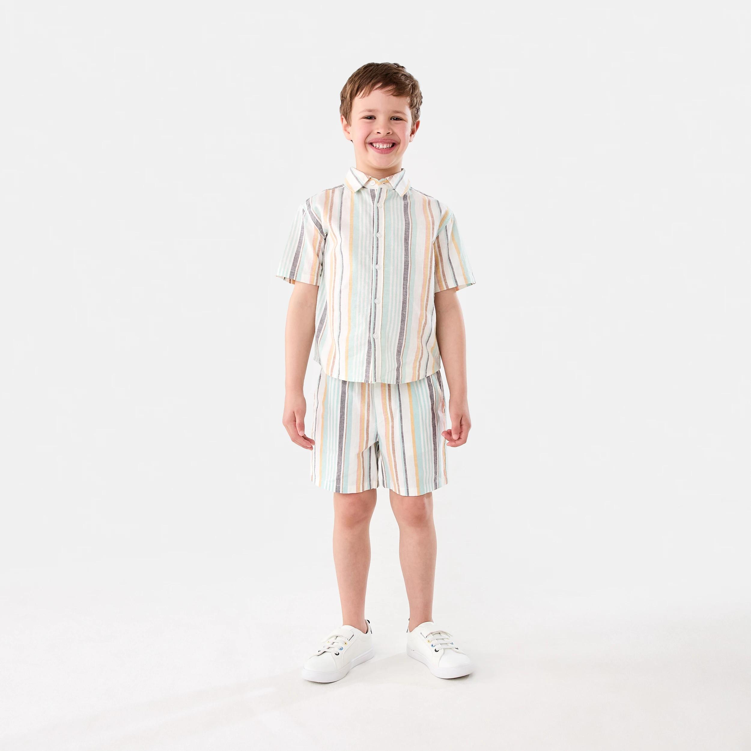 5 Linen Blend Shorts MULTI STRIPE, 5 of 6
