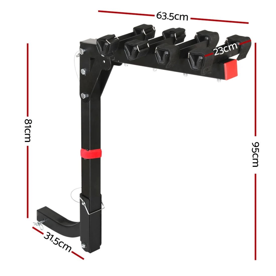 2 Giantz 4-Bike Hitch Mount Foldable Carrier (2") - Black, 2 of 7