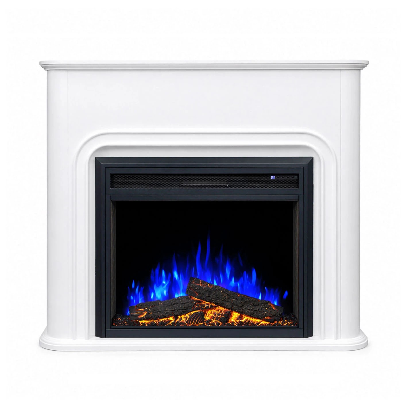 9 Moda Living Santorini White Mantel Electric Fireplace Suite with 30 Inch Moonlight Insert - White, 9 of 10