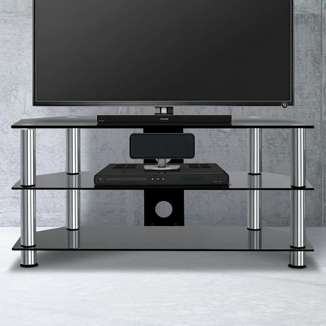 6 Artiss TV Stand 3 Tiers Storage Shelf - Black, 6 of 6
